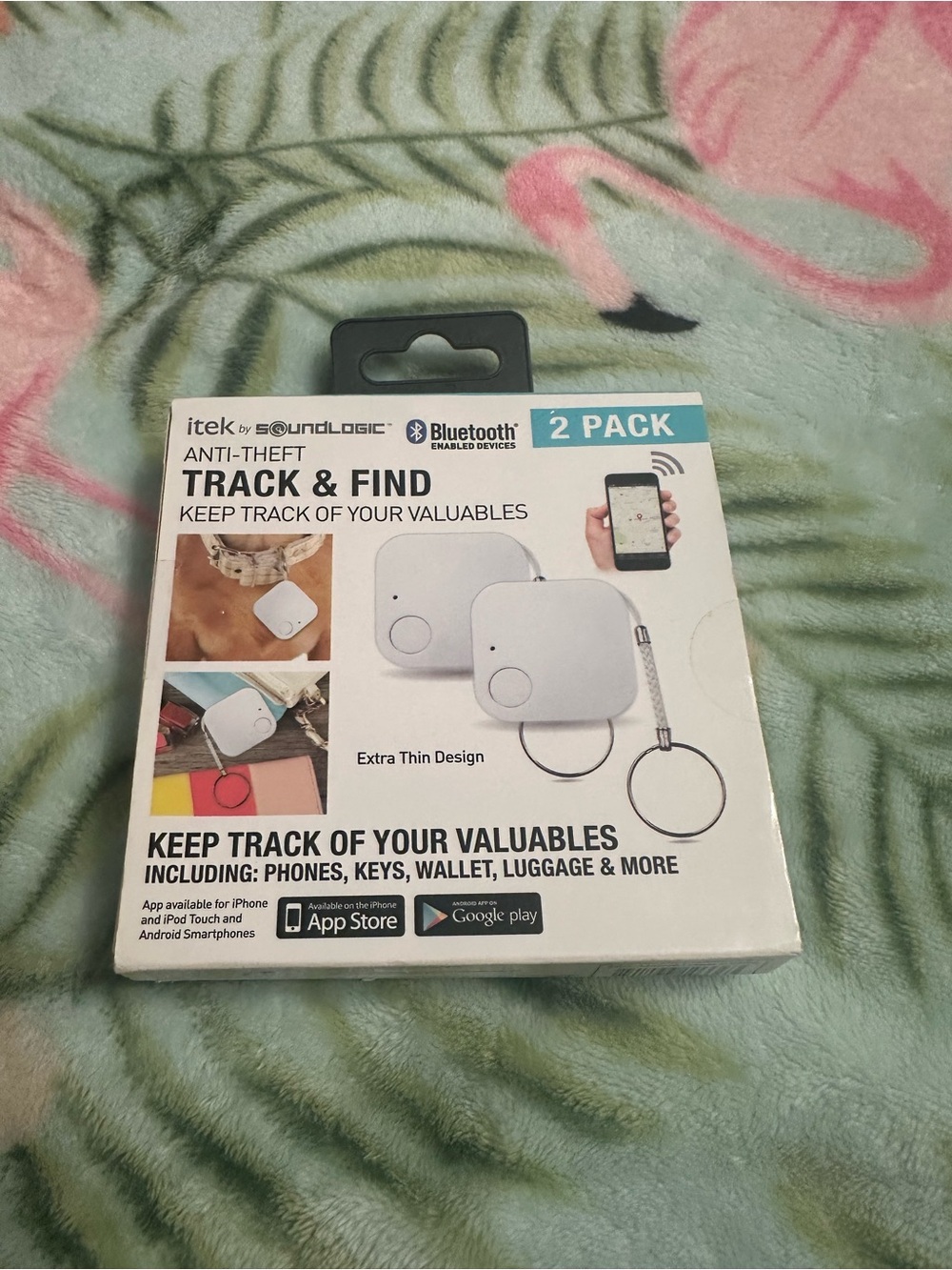 Bluetooth Tracker Air Tag 2 Pack iTek SoundLogic Anti-Theft Track Key Finder GPS